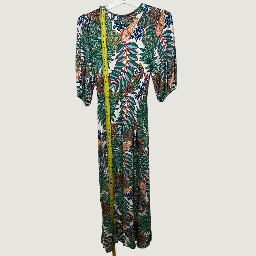 Boden Women Green Tropical Fruit Print Lenzing Ecovero Wrap Maxi Dress 4R Resort - Picture 6 of 11